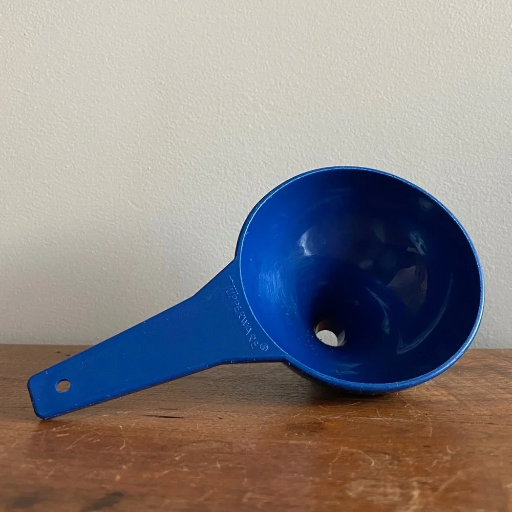 Large Blue Plastic Tupperware Funnel Kitchen Tool Hershey Kiss Mold Vintage